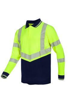 Sioen polo Ardva fluo geel/marine